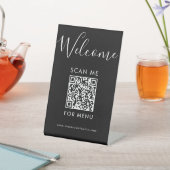 Modern Zwart QR Code Menu Welkom Scan Me Reclamebord Met Voetstuk (Insitu)