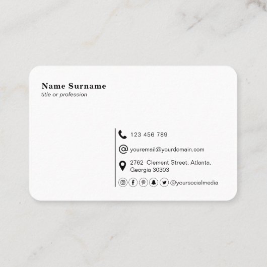 Modern zwart-QR code-Professionele sociale media Visitekaartje (Achterkant)