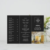 Modern Zwart Restaurant Foto Afhaalmenu Ontwerp (Staand voorkant)