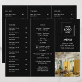 Modern Zwart Restaurant Foto Afhaalmenu Ontwerp (Voorkant / Achterkant)