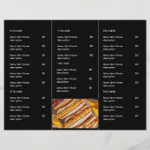 Modern Zwart Restaurant Foto Afhaalmenu Ontwerp (Achterkant)