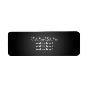 Modern zwart retouradres-label etiket
