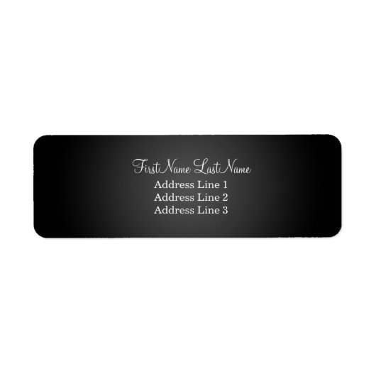 Modern zwart retouradres-label etiket (Voorkant)