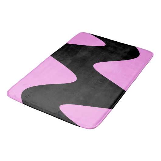 Modern Zwart Rivier Roze Badmat (Gekanteld)