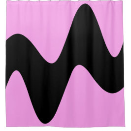 Modern Zwart Rivier Roze Douchegordijn