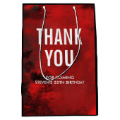 Modern Zwart & Rood Abstract - Dank u Medium Cadeauzakje (Voorkant)