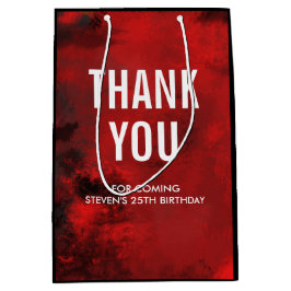 Modern Zwart & Rood Abstract - Dank u Medium Cadeauzakje