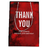 Modern Zwart & Rood Abstract - Dank u Medium Cadeauzakje (Achterkant)