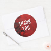 Modern Zwart & Rood Abstract - Dank u Ronde Sticker (Envelop)