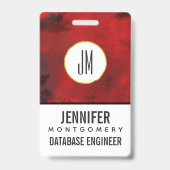 Modern Zwart & Rood Abstract - Donker Mysterieus Badge (Achterkant)