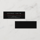 Modern Zwart - Rood Eenvoudig Gewoon Visitekaartje (Voorkant / Achterkant)