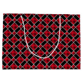 Modern zwart, rood en wit geruit groot cadeauzakje (Achterkant)