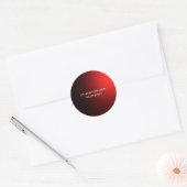 Modern Zwart Rood Plain Ronde Sticker (Envelop)