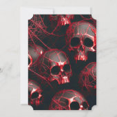 Modern Zwart Rood Schedel Gotische Halloween Party Kaart (Achterkant)