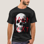 Modern Zwart Rood Schedel Horror Tekst Mannen Hall T-shirt (Voorkant)
