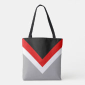 Modern zwart, rood.wit en grijs abstracte driehoek tote bag (Achterkant)