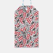 Modern Zwart Rood Wit Kerstmis Winter Berry Cadeaulabel (Voorkant)