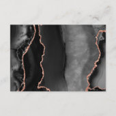Modern Zwart Roos Gold Agaat Blush Wedding Details Informatiekaartje (Achterkant)