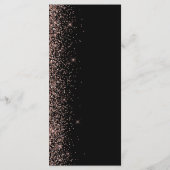 Modern zwart Roos Gold Glitter Edge Wedding Menu (Achterkant)