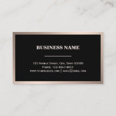 Modern zwart Roos Gold Minimalistisch Visitekaartj Visitekaartje (Achterkant)