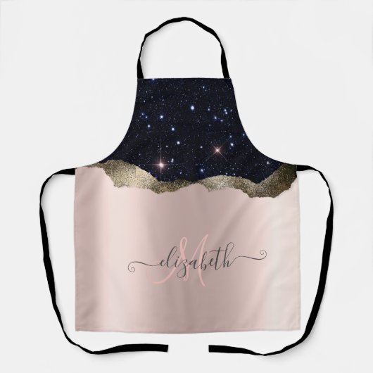 Modern zwart Roos Gold Monogram Schort (Voorkant)