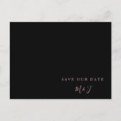 Modern Zwart & Roos Gold Save the Date Briefkaart (Voorkant)