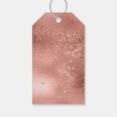 Modern Zwart Roos Gold Star Christmas Cadeaulabel (Achterkant)