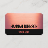 Modern Zwart & Roos Goud Visitekaartje (Voorkant)