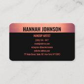 Modern Zwart & Roos Goud Visitekaartje (Achterkant)