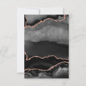 Modern zwart Roos gouden agaat boog bruiloft RSVP Kaartje (Achterkant)