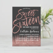 Modern Zwart Roos Gouden Glitter Typografie Sweet  Kaart (Staand voorkant)