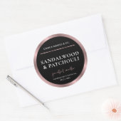 Modern zwart & Roos gouden kaars potje deksel Ronde Sticker (Envelop)