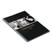 Modern Zwart Roos Gouden Sequin Salon 3 Fotokaart Notitieboek (Rechterzijde)