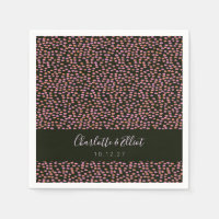 Modern Zwart Roze Abstract Dotted Custom Wedding