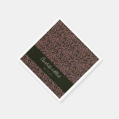 Modern Zwart Roze Abstract Dotted Custom Wedding Servet (Hoek)