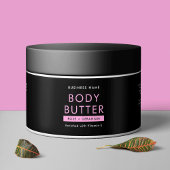 Modern Zwart & Roze Body Butter Cosmetische Jar La Waterfles Etiket