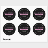 Modern Zwart & Roze Body Butter Cosmetische Potdek Ronde Sticker (Vel)