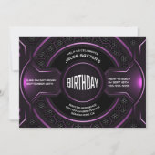 Modern zwart roze elke leeftijd verjaardagsfeestje kaart (Voorkant)