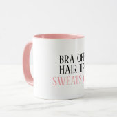 Modern Zwart & Roze Grappig citaat Mok (Voorkant links)