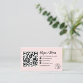 modern zwart roze haar make - up foto logo qr code visitekaartje (Staand voorkant)