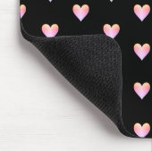 Modern Zwart Roze Harten Gepersonaliseerde Naam Muismat (Hoek)