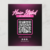 Modern Zwart & Roze Kapsalon Special Flyer (Achterkant)