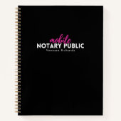 Modern Zwart Roze Mobiele Notaris Openbare naam to Notitieboek (Voorkant)