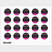 Modern Zwart Roze Notaris Public Business Marketin Ronde Sticker (Vel)