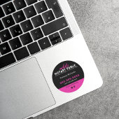 Modern Zwart Roze Notaris Public Business Marketin Ronde Sticker