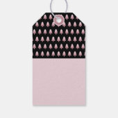 Modern zwart roze ombre kerstboom patroon cadeaulabel (Achterkant)