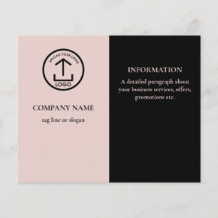 Modern Zwart Roze Promotionele Zakelijke Logo Flyer
