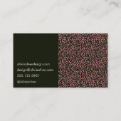 Modern Zwart Roze Stippen Script Kalligrafie Chic Visitekaartje (Achterkant)