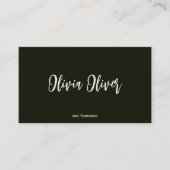 Modern Zwart Roze Stippen Script Kalligrafie Chic Visitekaartje (Voorkant)