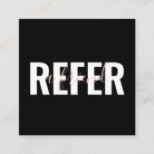Modern zwart-roze wit Verwijs een vriend Aanbevelingskaartje (Voorkant)